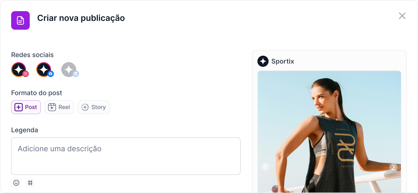 Criar nova publicação
